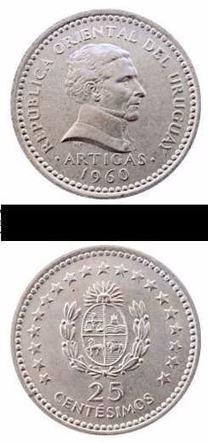 Lote De 72 Monedas Uruguay De 25 Centésimos Año 1960 0