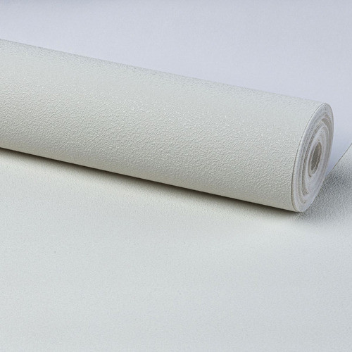 Rolo Papel Parede Textura Grafiatto Branco 10 Metros + Cola 0