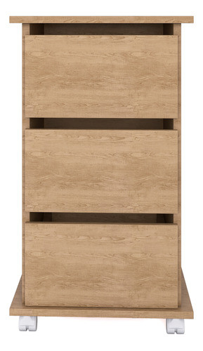 Gaveteiro 3 Gavetas Com Rodas Multiuso Cor Mel 0