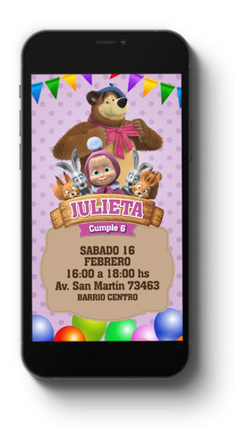 Video Invitacion Animada - Masha Y El Oso 1