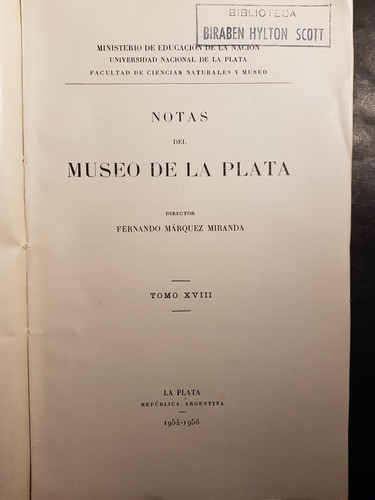 Notas Del Museo De La Plata Fernando Marquez Miranda 51n 112 1