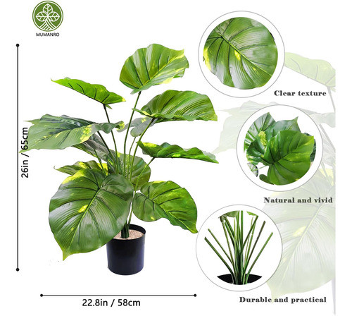 Planta Árbol Artificial Epipremnum Aureum 26 Pulgadas Árbol 1