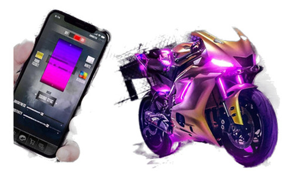 Kit Luces Led Rgb Moto Opt7 Aura Pro Bluetooth Ip67 14pzas 0