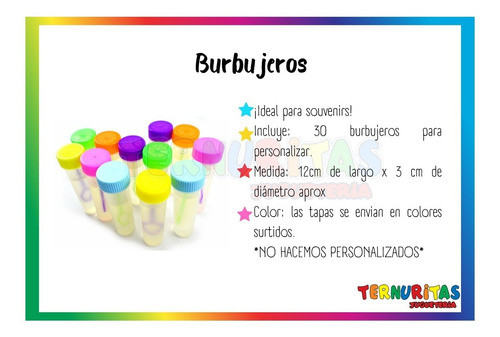 Burbujero Para Personalizar X65 Cotillon Souvenir Ap X Mayor 1