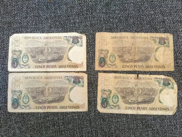 Billetes De Cinco Pesos Argentinos 1