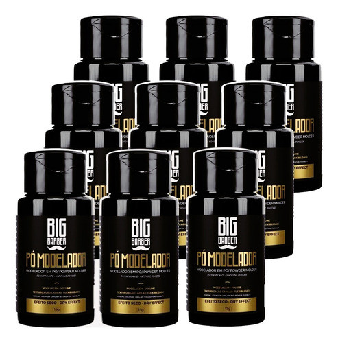 Pomada Em Pó Modelador Big Barber 15g Matte Dá Volume 9 Unid 0