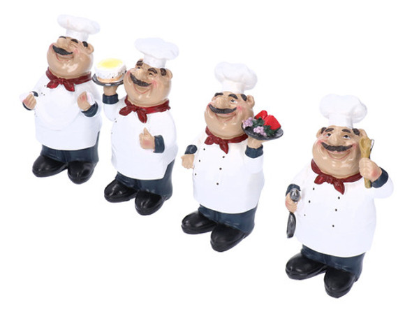 Decoração De Escultura De Chef: 4 Peças, Ornamentos De Estil 1