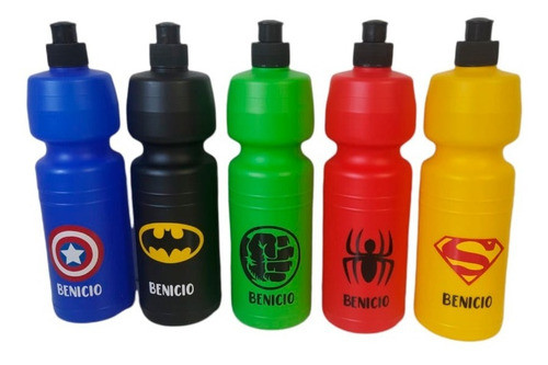 50 Botellas Plasticas Superheroes Souvenirs Cumpleaños 750cc 0