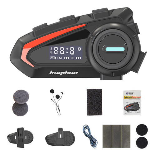 Fone De Ouvido De Capacete De Motocicleta Kuqibao Bt5.1 Com 0
