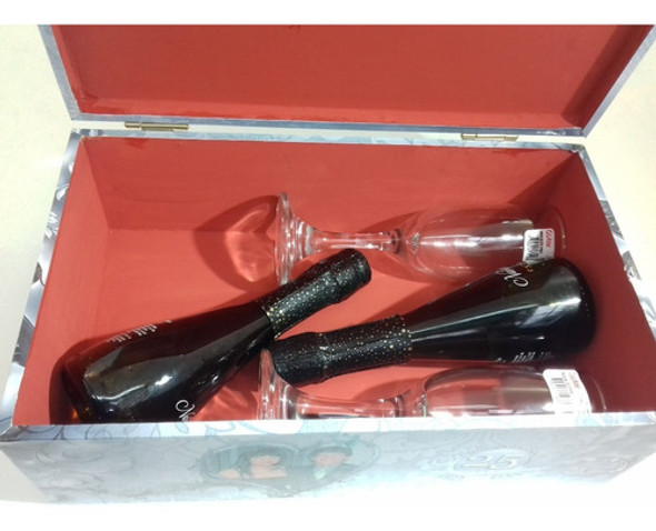 San Valentín Caja Premium Con Copas Y Champagne. 1