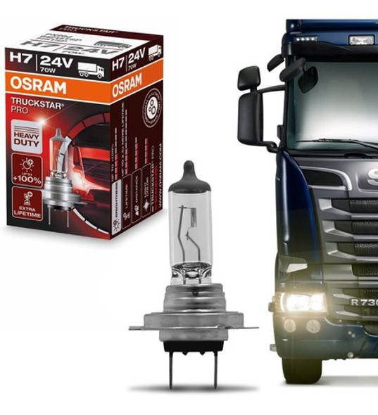 Lâmpada Caminhão H7 Osram Linha Truckstar Pro 24v 70w 0