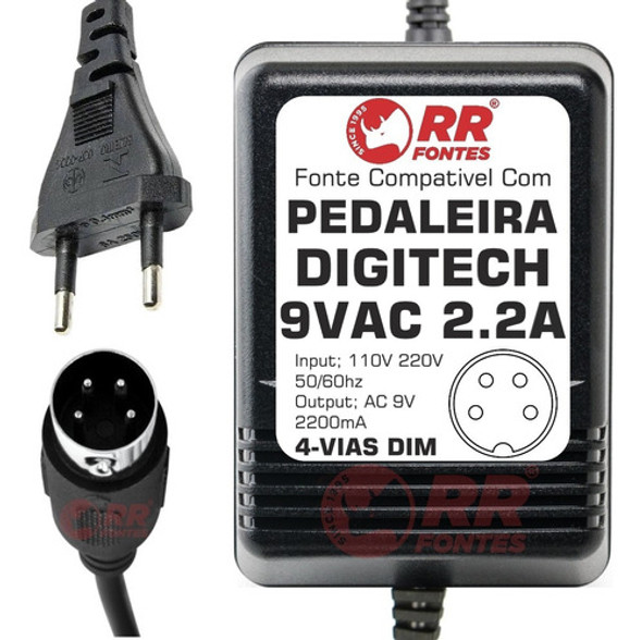 Fonte Ac 9v 2.2a Para Pedaleira Digitech Rp12 1
