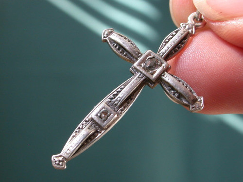 Luli Herm Grande Antigua Cruz Plata Oro Brillante Legitimos 1