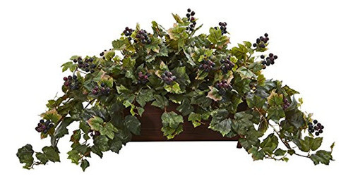 Casi Natural Uva Hoja Artificial Plantador Decorativo Planta 0