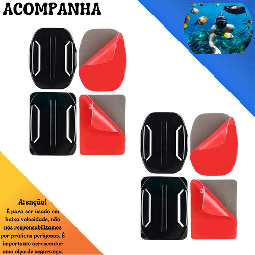 Suportes Curvos Planos Adesivos Capacete Sjcam Navcity Xtrax 1