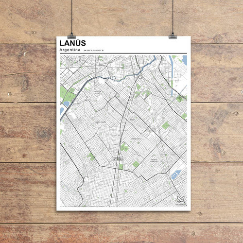 Mapa Partido De Lanús 80cmx61cm 1