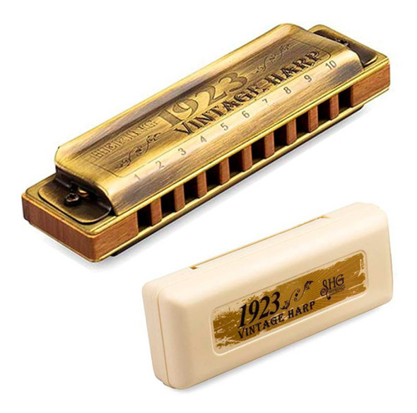 Gaita De Boca Hering Vintage Harp Si Com Case Nf 0