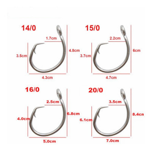 Anzuelo Circular Tiburon Mustad 39960 16/0 Pack X 5 Uni 1