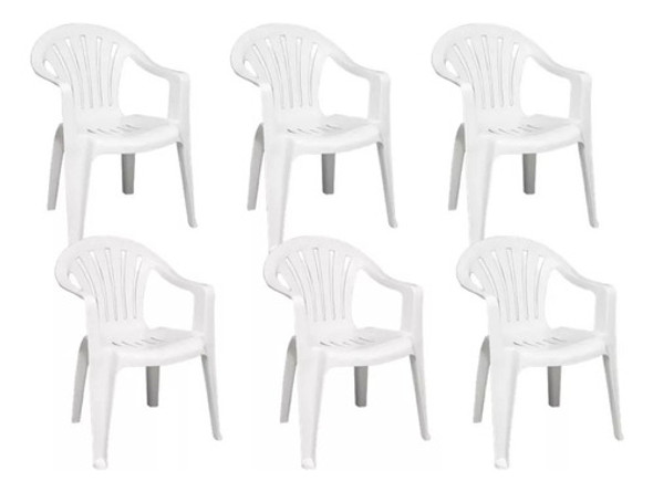 Set X6 Sillón Verona Grande Colombraro Silla Plástica Apil. 0