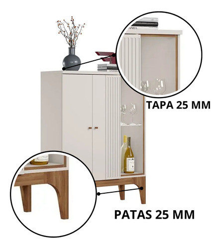 Armario Cristalero Buffet Elegante Nordico LG 1