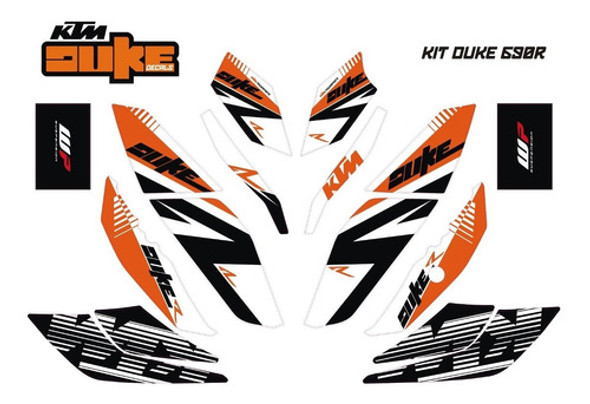 Ktm Duke 200 / 390 Kit Calcos Vinilo Impresos Laminados 0