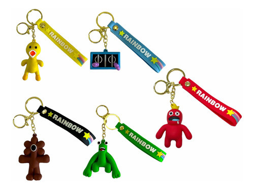 Llavero Rainbow Friends Green Oumayer Pollito Purple Pvc 1