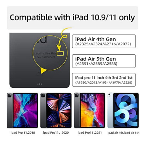 Nimin Funda De Teclado Para iPad Air 5ª, Air 4ª 1