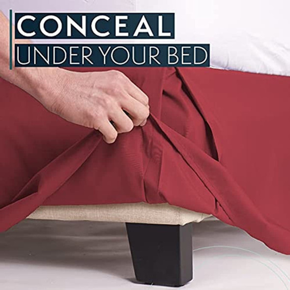 Hc Collection Borgoña Falda Para Cama King - Volante Antipol 1 Hc Collection Borgoña Falda Para Cama King - Volante Antipol 1