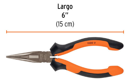 Pinza Punta 6 Pulgadas Aislada 1000v Mango Goma Truper 17334 1