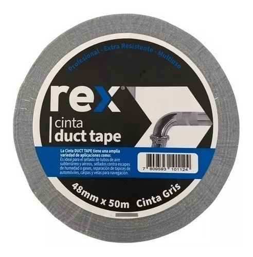 Cinta Ducto Gris 50 Mts Rex Cod. Rex30472 Fr 0