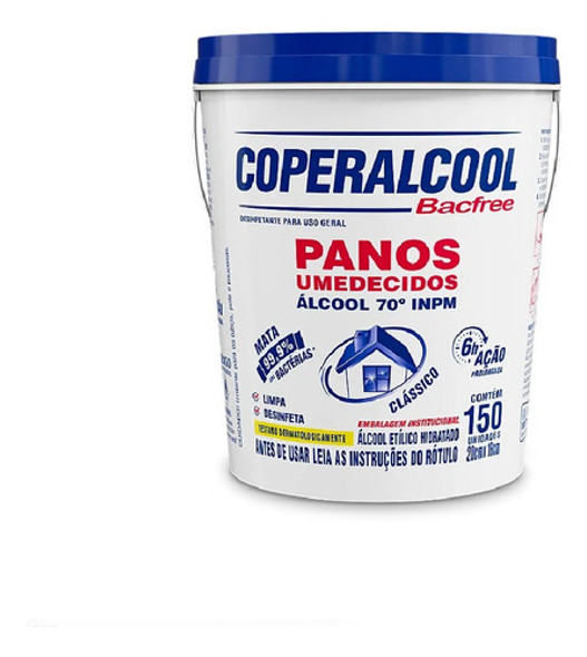 Kit 2 Baldes 300 Panos Umedecido Coperalcool Álcool 70° Inpm 1