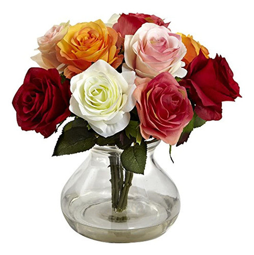 Casi Natural 1367-como Arreglo De Rosas Con Florero, Surtido 0