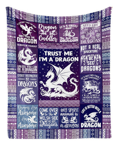 ~? Manta De Dragón Homieblanket Para Niños Y Niñas, Mantas M 0