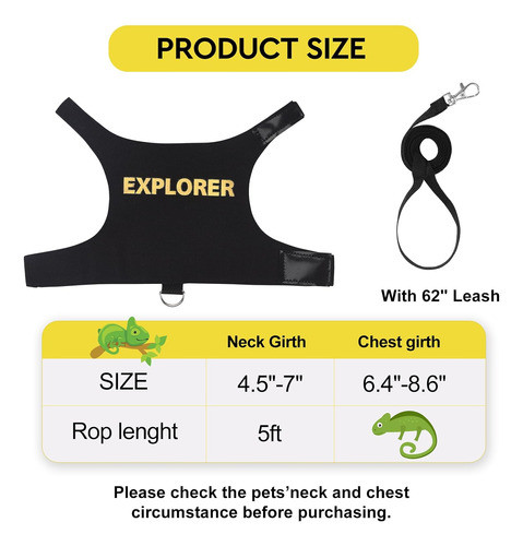 Arnés Ajustable De Cuero Suave Para Dragones Barbudos, 152 M 1