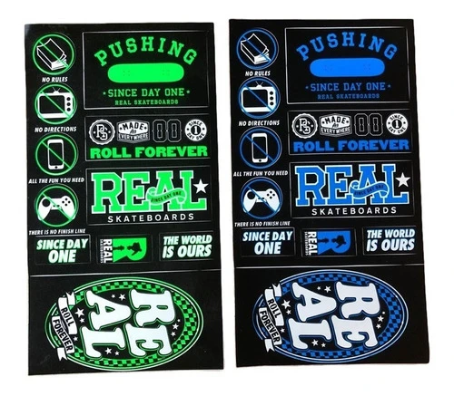 Cartela 11 Adesivos Real Skateboard - Sticker Marca Skate 1