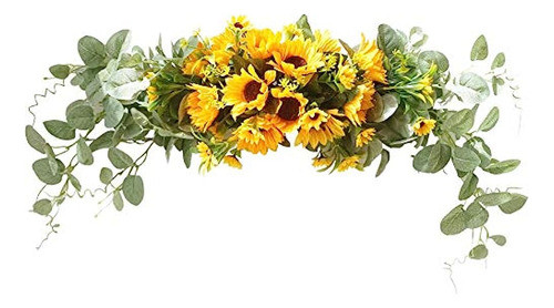 Homcomoda Swag De Girasol Artificial Con Eucalipto, Arco Dec 0