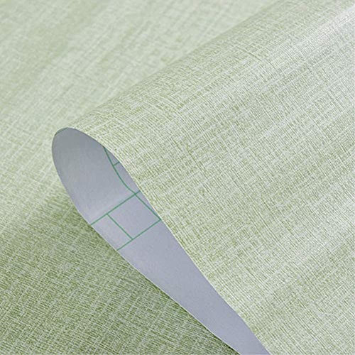 Yija Autoadhesivo Lino Verde Patrón Impermeable Estante Cajó 0