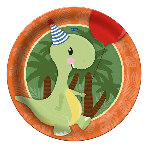 Prato De Papel Baby Dinossauro Descartável Baby Dino 8 Un 0