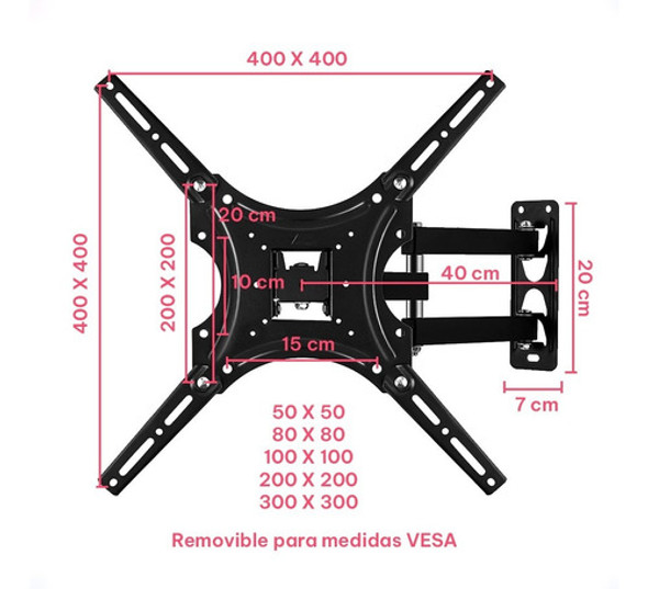 Soporte Articulado De Pared Para Tv De 14 A 55 Pulgadas Otec 1