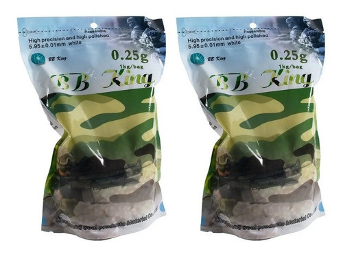 Kit 2 Pacotes Refil Munição Airsoft Bb King 025g - Avb 0