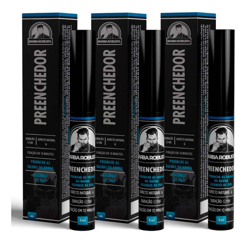 Kit 3x Preenchedor Escurecedor Cobre Falhas Barba Robusta 0