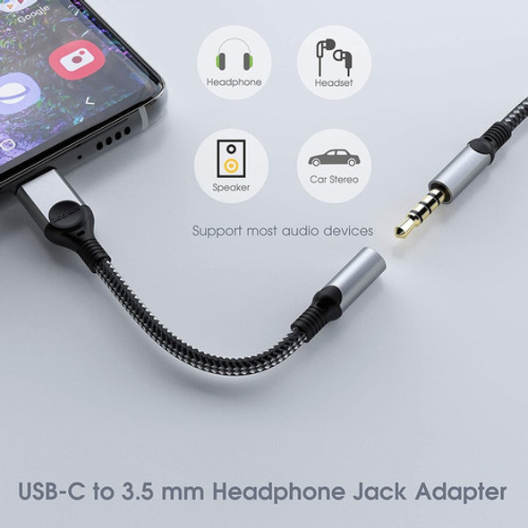 Adaptador Usb Tipo C A Conector De Auriculares De 0.138 in 1
