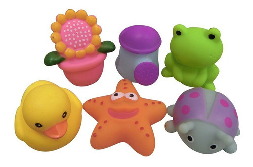 Set 6 Juguetes De Goma Para El Agua 0