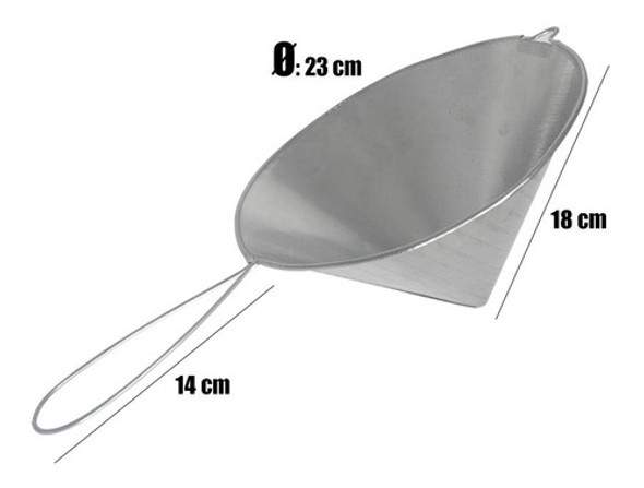 Coador Funil Passador Chinoy Inox 23x18 Cm Nº9 Frigopro 1 Coador Funil Passador Chinoy Inox 23x18 Cm Nº9 Frigopro 1