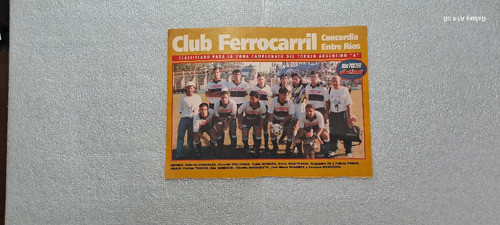 Póster Club Ferrocarril Concordia E. Ríos 1996 0