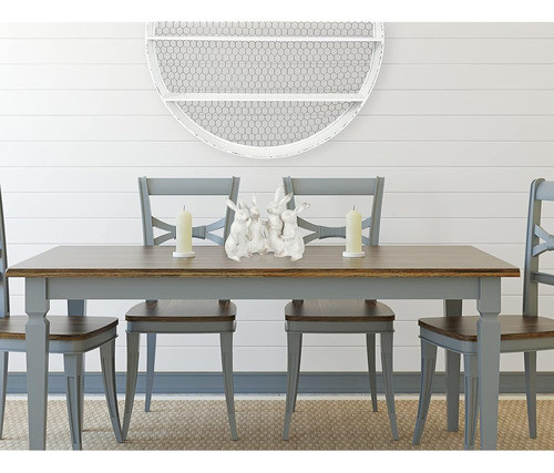 Creative Co-op Ec0147 Whitewashed Polyresin Bunny Rabbit Qua 1