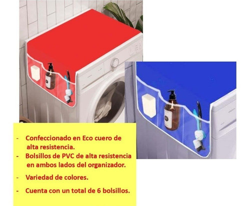 Organizador Para Lavarropas De Ecocuero Con Bolsillos 1