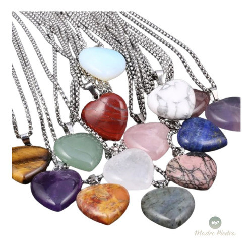 Collar Con Corazon De Opalita O Piedra Luna 1