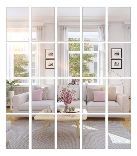 Bbto 20 Piezas Hojas De Espejo Autoadhesivas Sin Vidrio Cort 0