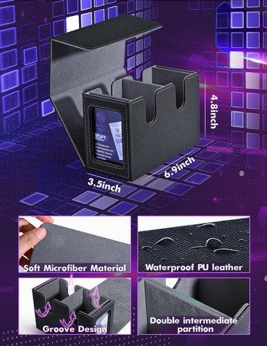 Caja De Almacenamiento De Cartas Magic Negro Para 280+ Carta 1